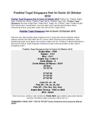 result togel 5 oktober 2016