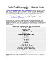 Prediksi Togel Singapura Hari Ini Senin 22 Oktober 2018