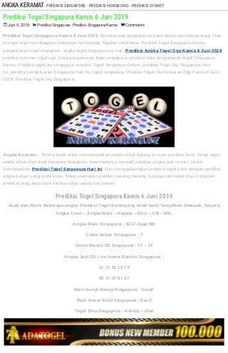result togel sgp 6 juni 2018