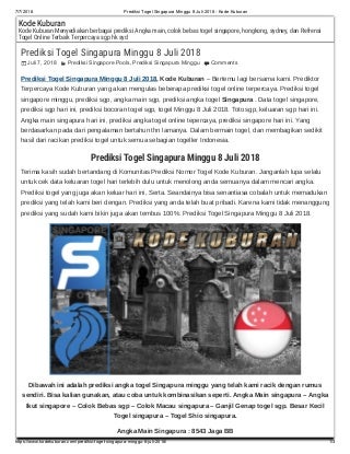 Prediksi togel singapura minggu 8 juli 2018 kode kuburan