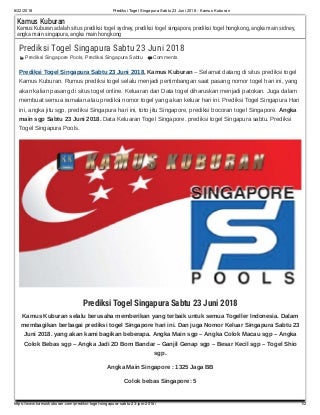 angka main togel singapura sabtu