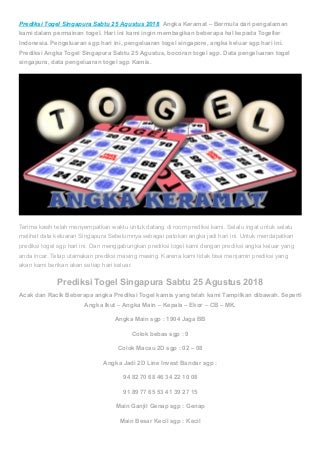 pengeluaran togel singapura hari ini live