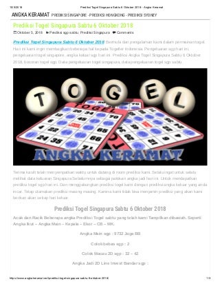 prediksi angka jitu togel singapura yang akan keluar hari ini