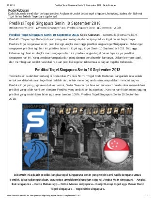 pengeluaran togel singapura hari ini live