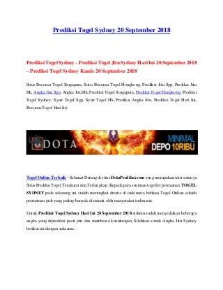 togel sydney keluaran hari ini