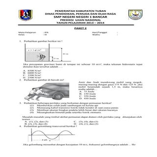 Prediksi Ujan Nasional IPA SMP Tahu...