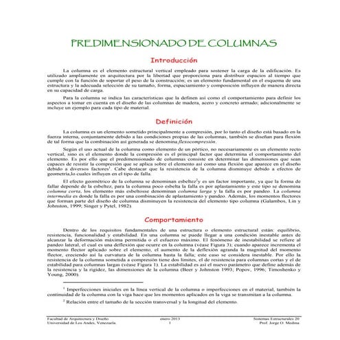 Predimensionado de columnas