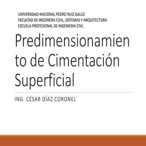 Predimensionamiento de cimentación superficial   ing. césar díaz
