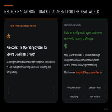Preecode: AI-Powered Secure Developer Companion in VS Code | PPTX