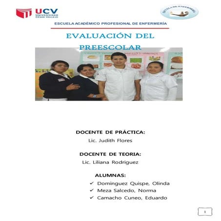 EVALUACIÓN DE PRE ESCOLAR