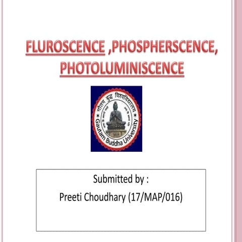 Fluorescence , Phosphorescence and photoluminescence