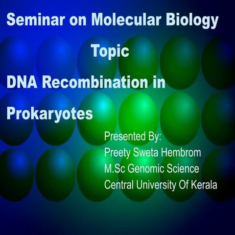 DNA recombination in prokaryotes