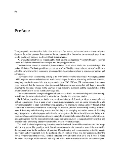 Crowdfunding for Sustainable Entrepreneurship and Innovation - Preface