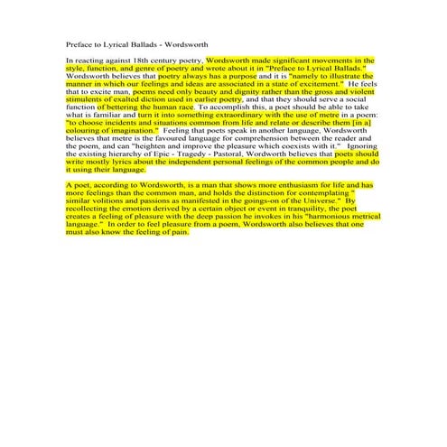 Preface To  Lyrical  Ballads