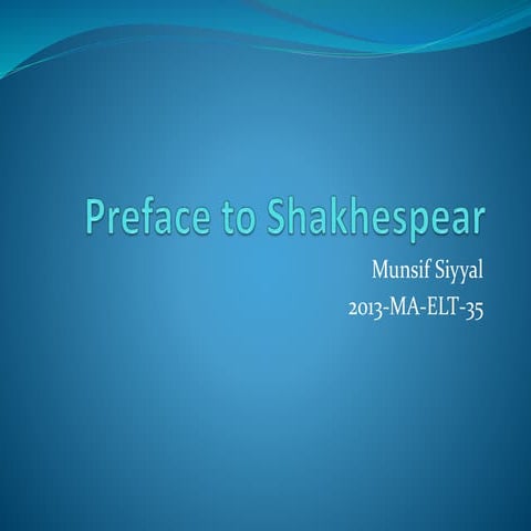 Preface to shakespear