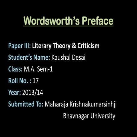Preface wordsworth