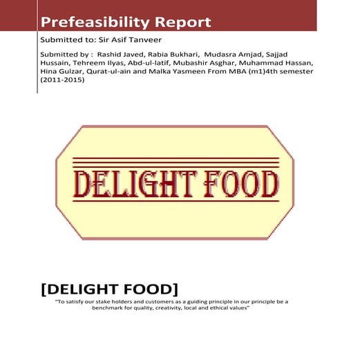 Prefeasibility report