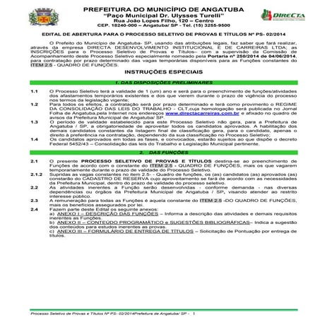 Prefeitura do Município de Angatuba | PDF