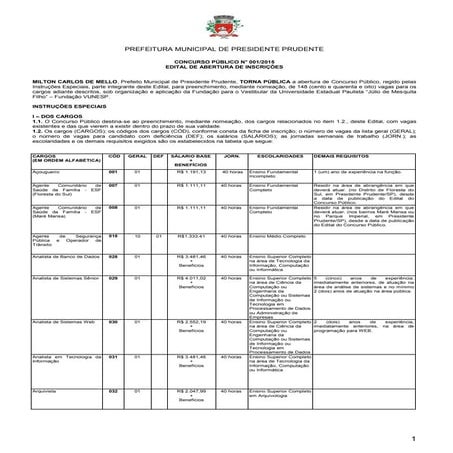 Prefeitura Municipal de Presidente Prudente/SP