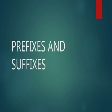Prefix and suffix strategies to learn