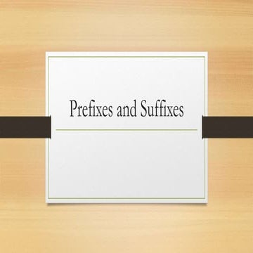 Root word, Prefix and Suffix. | PPTX
