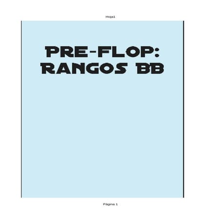 Pre-flop: Rangos BB | PDF