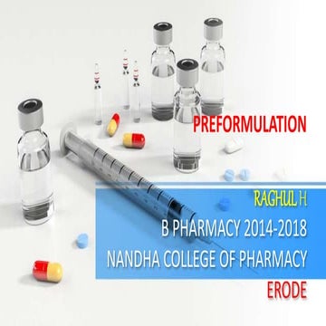 Preformulation by Raghul Pharmacist