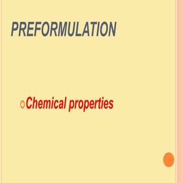 Preformulation (chemical properties)