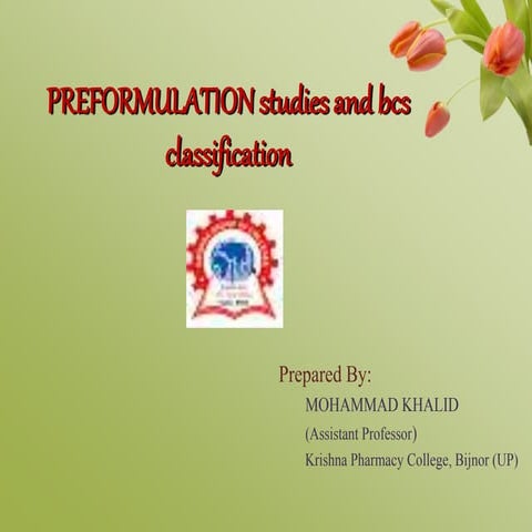Preformulation studies(unit 1)