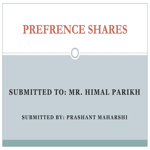 Prefrence Shares