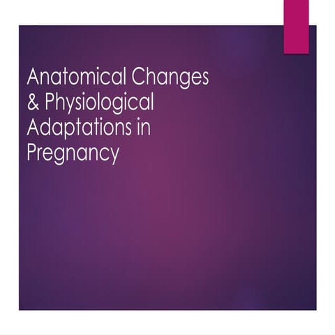 Pregnancy Adaptations Lecture -anatomical and physiological changes in ...