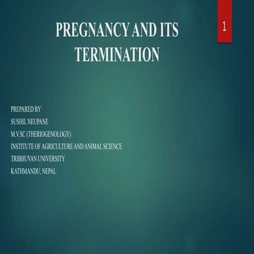Pregnancy and its termination