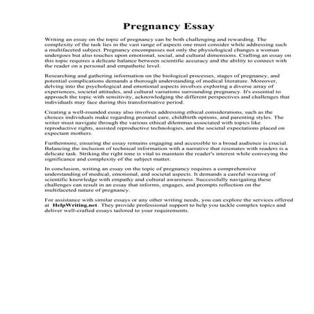 Pregnancy Essay
