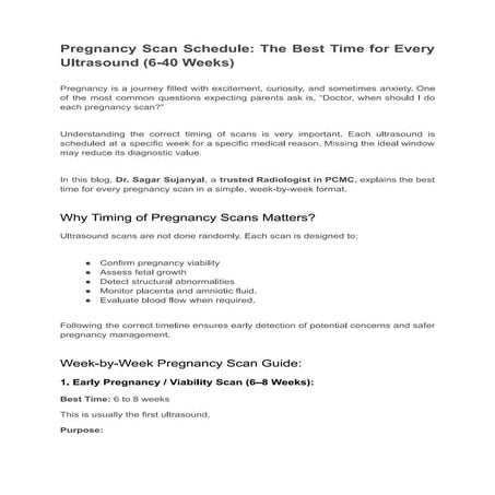 Pregnancy Scan Schedule The Best Time for Every Ultrasound | PDF
