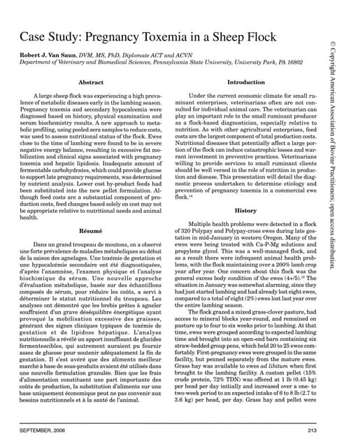Pregnancy toxeinia in a sheep flock PDF Pregnancy toxeinia in a sheep flock PDF