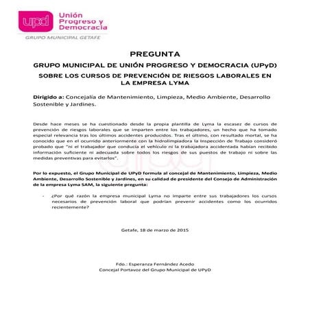 Pregunta sobre la prevención en Lyma