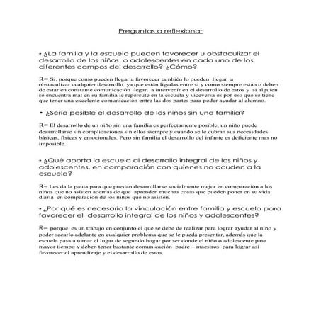 Preguntas a reflexionar
