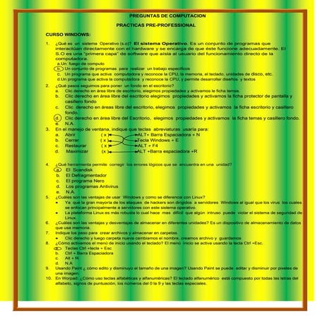 Preguntas de computacion pre profecional
