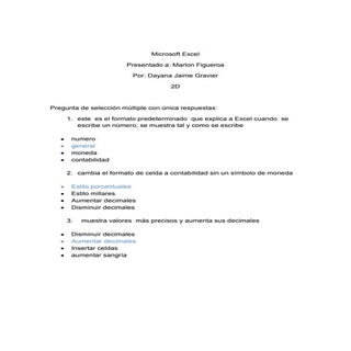 Preguntas de excel dayana jaime