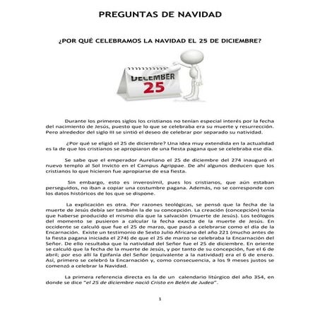PREGUNTAS SOBRE LA NAVIDAD