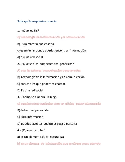 Preguntas para examen de tic