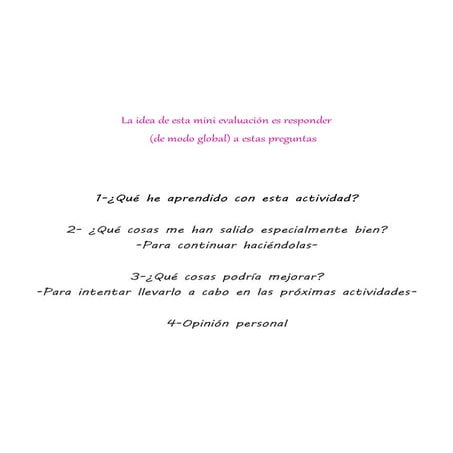 Preguntas para una mini evaluación 