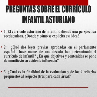 Preguntas sobre el currícul0