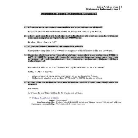 Preguntas sobre máquinas virtuales