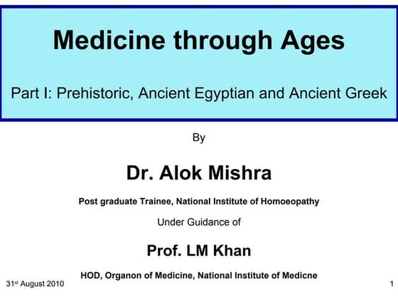 History of medicine past to present and future | PPTX