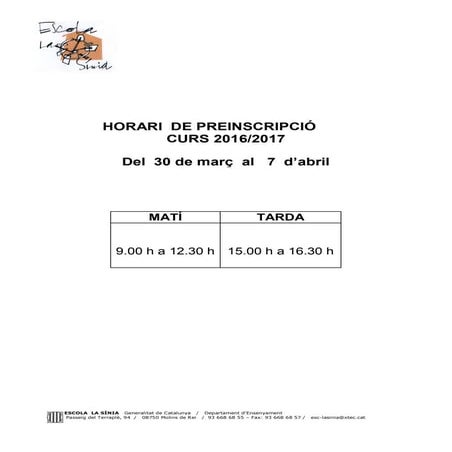 Preinscripció 16-17