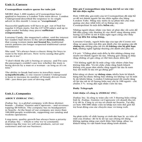 Market Leader Pre Intermediate Reading