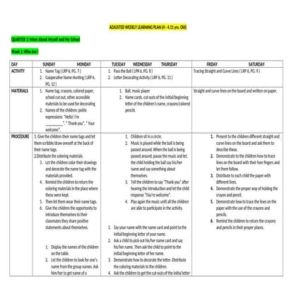 Lesson plan in preschool letter mm | DOCX