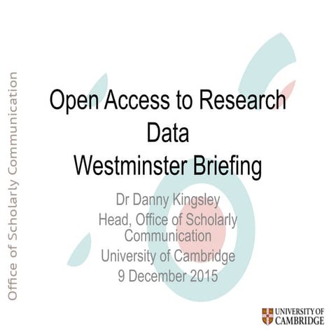 Access to Research Data - Westminster Briefing