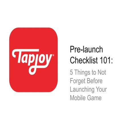 Prelaunch checklist game design